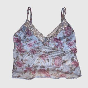 floral mesh cami top